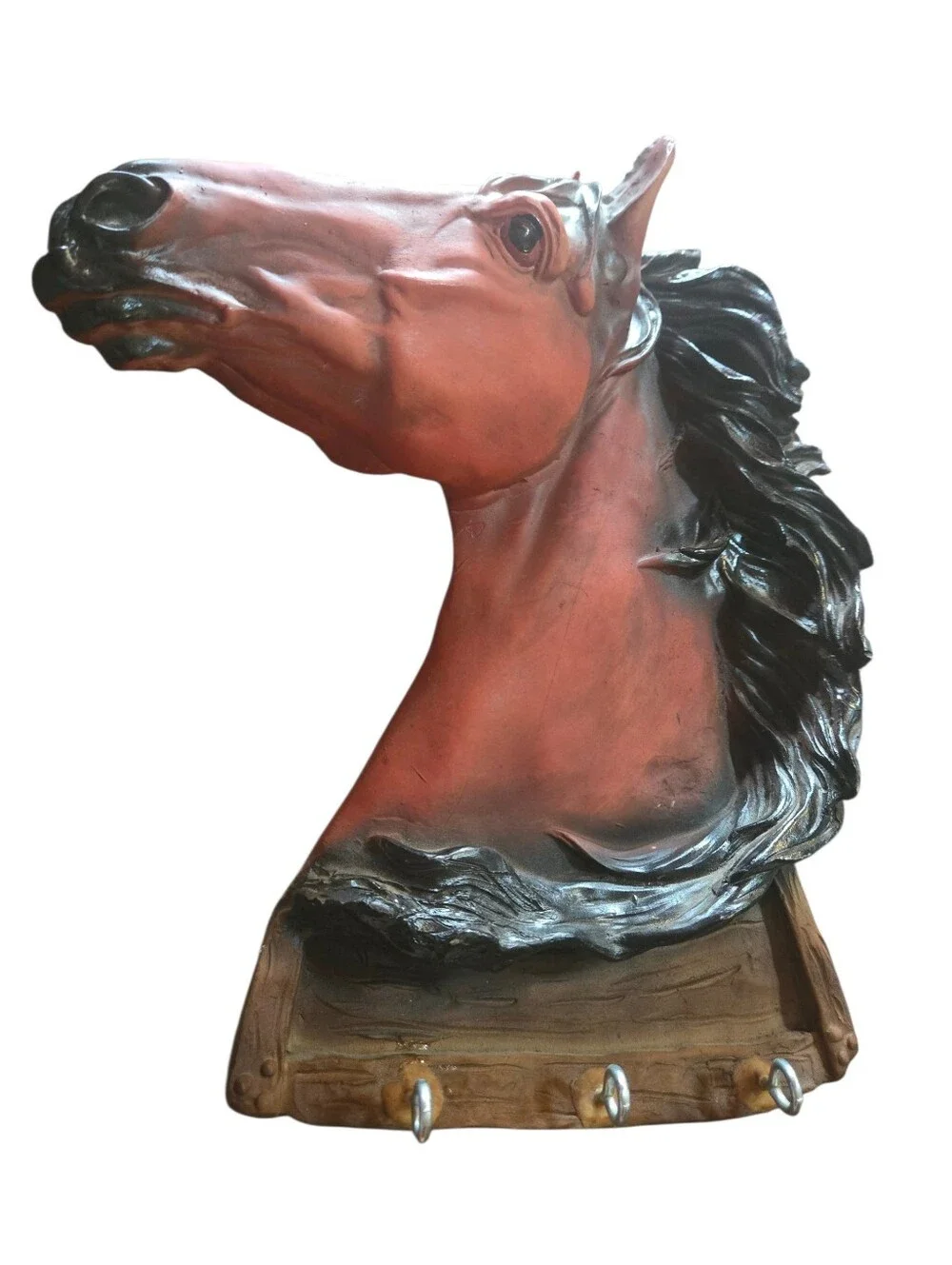 Rust Brown Horse Head Wall Hook by